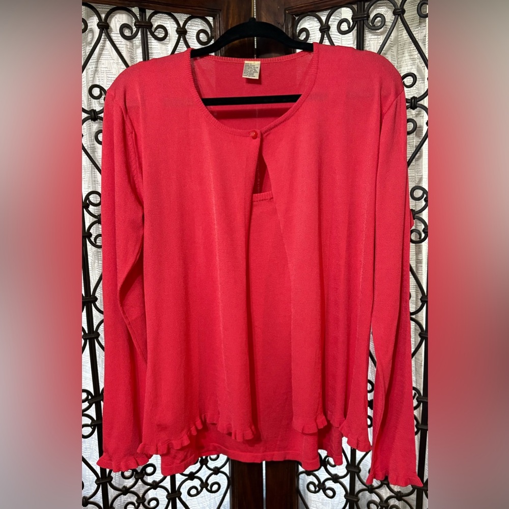 Chic Red Women's Cardigan Sweater